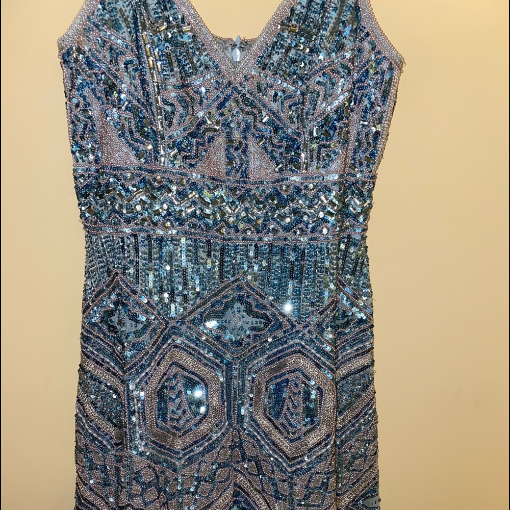 Light Blue Sherri Hill Homecoming Dress